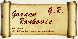 Gordan Ranković vizit kartica